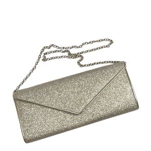ALDO silver sparkle envelope clutch with silver chain